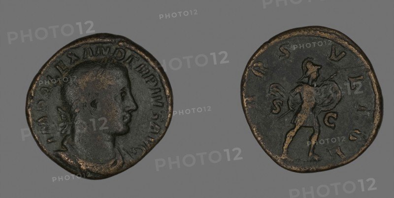 Sestertius (Coin) Portraying Emperor Severus Alexander, AD 231/235, Roman, minted in Rome, Roman Empire, Bronze, Diam. 3 cm, 21.51 g