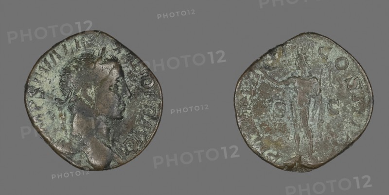 Sestertius (Coin) Portraying Emperor Severus Alexander, AD 230, Roman, minted in Rome, Roman Empire, Bronze, Diam. 2.9 cm, 17.79 g