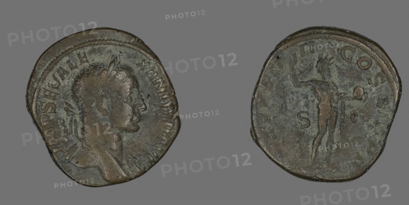 Sestertius (Coin) Portraying Emperor Severus Alexander, AD 230, Roman, minted in Rome, Roman Empire, Bronze, DIam. 3.1 cm, 19.58 g