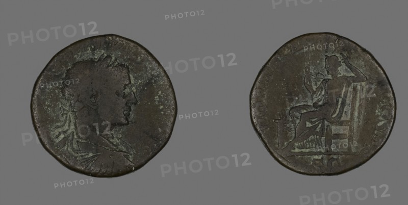 Sestertius (Coin) Portraying Emperor Severus Alexander, AD 223, Roman, minted in Rome, Roman Empire, Bronze, Diam. 2.9 cm, 22.49 g