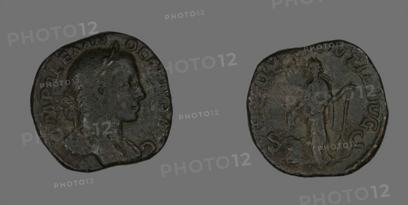 Sestertius (Coin) Portraying Emperor Severus Alexander, AD 231, Roman, minted in Rome, Roman Empire, Bronze, Diam. 2.9 cm, 16.47 g