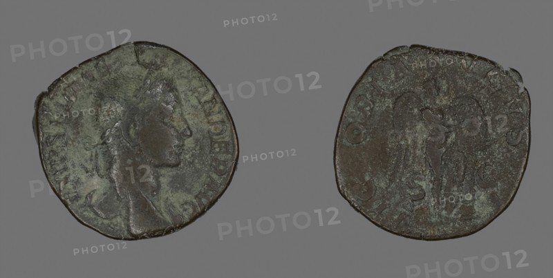 Sestertius (Coin) Portraying Emperor Severus Alexander, AD 230, Roman, minted in Rome, Roman Empire, Bronze, Diam. 3.1 cm, 17.25 g