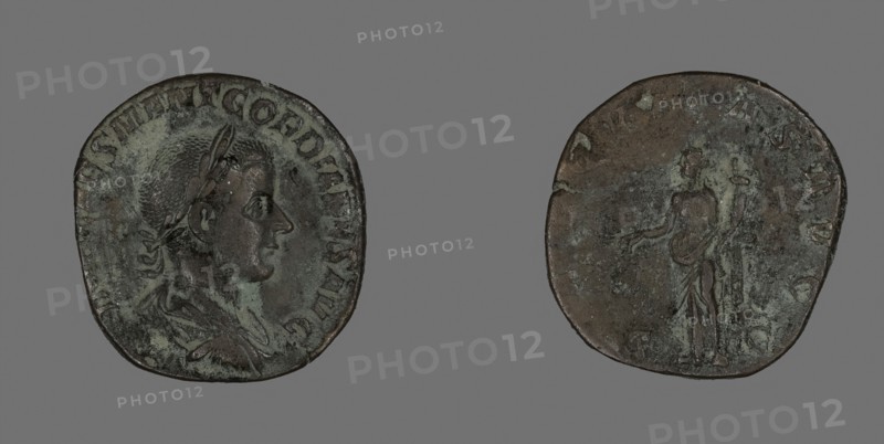 Sestertius (Coin) Portraying Emperor Gordianus, AD 240, Roman, minted in Rome, Roman Empire, Bronze, Diam. 2.9 cm, 15.22 g
