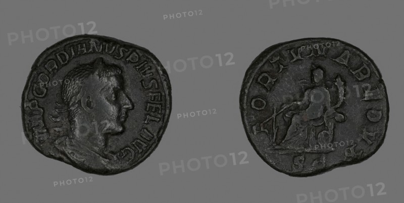 Sestertius (Coin) Portraying Emperor Gordianus, AD 238/244, Roman, Roman Empire, Bronze, Diam. 3.1 cm, 23 g