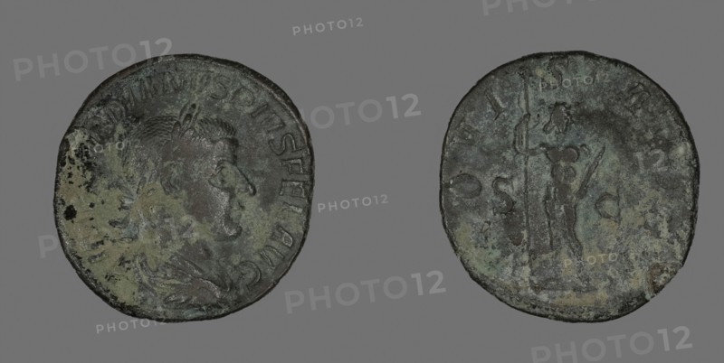 Sestertius (Coin) Portraying Emperor Gordianus, AD 238, Roman, Roman Empire, Bronze, Diam. 3.1 cm, 20.39 g