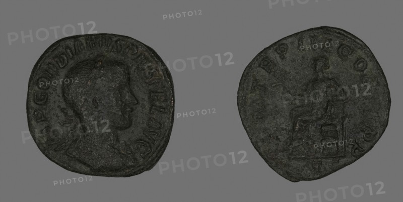 Sestertius (Coin) Portraying Emperor Gordianus, AD 238/244, Roman, Roman Empire, Bronze, Diam. 3.2 cm, 16.90 g