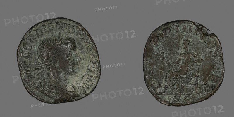 Sestertius (Coin) Portraying Emperor Gordianus, AD 238/244, Roman, Roman Empire, Bronze, Diam. 3.1 cm, 18.33 g