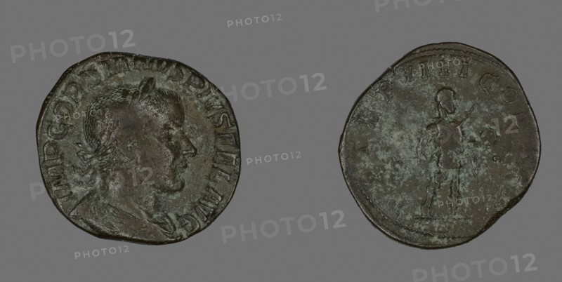 Sestertius (Coin) Portraying Emperor Gordianus, AD 238/244, Roman, Roman Empire, Bronze, Diam. 3 cm, 21.83 g