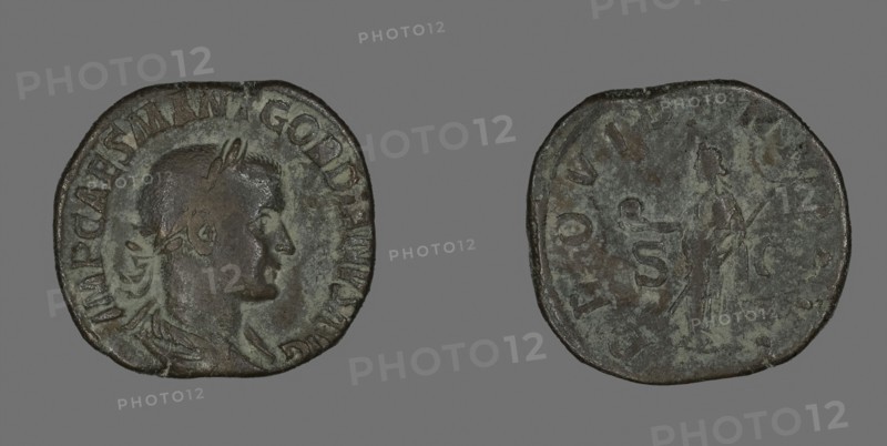 Sestertius (Coin) Portraying Emperor Gordianus, AD 238/244, Roman, Roman Empire, Bronze, Diam. 3.1 cm, 22.94 g