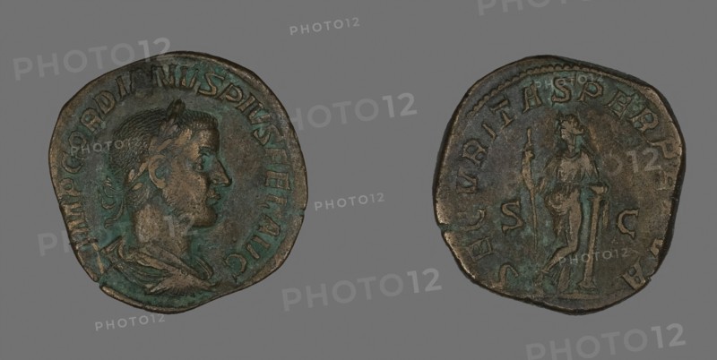 Sestertius (Coin) Portraying Emperor Gordianus, AD 238/244, Roman, Roman Empire, Bronze, Diam. 3 cm, 18.85 g