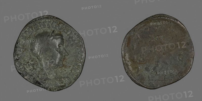 Sestertius (Coin) Portraying Emperor Gordianus, AD 238/244, Roman, Roman Empire, Bronze, Diam. 3.1 cm, 15.99 g