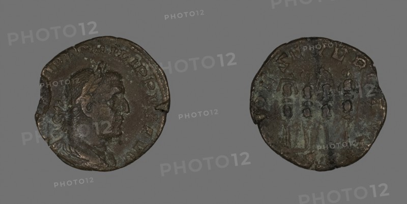 Coin Portraying Philip the Arab, AD 244/249, Roman, Roman Empire, Bronze, Diam. 2.8 cm, 14.81 g