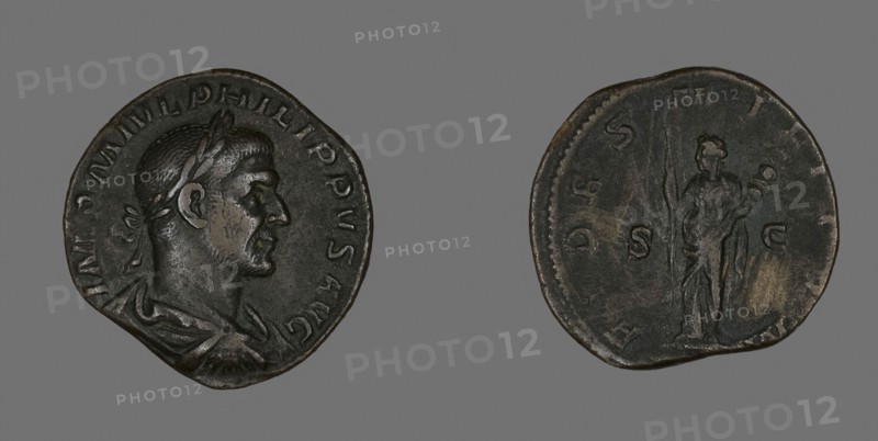 Coin Portraying Philip the Arab, AD 244/249, Roman, Roman Empire, Bronze, Diam. 2.9 cm, 15.71 g