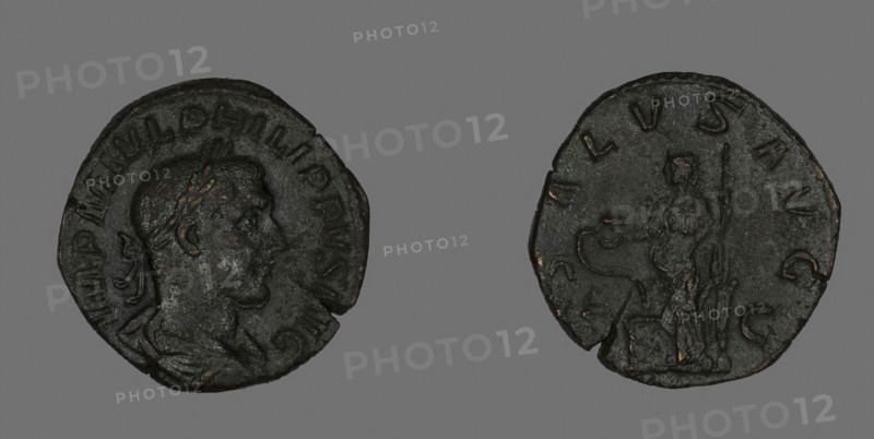 Sestertius (Coin) Portraying Philip the Arab, AD 244/249, Roman, Roman Empire, Bronze, Diam. 2.9 cm, 15.29 g