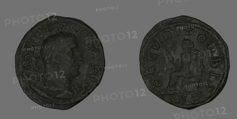 Sestertius (Coin) Portraying Philip the Arab, AD 244/249, Roman, Roman Empire, Bronze, Diam. 3.2 cm, 21.59 g