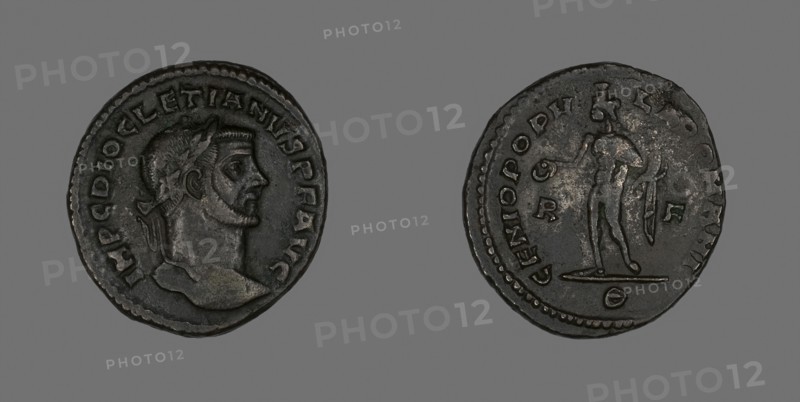 Follis (Coin) Portraying Emperor Diocletian, AD 298/299, Roman, minted in Rome, Roman Empire, Bronze, DIam. 2.8 cm, 9.79 g