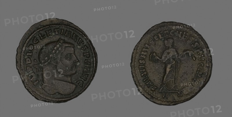 Follis (Coin) Portraying Emperor Diocletian, AD 298/299, Roman, minted in Carthage, Roman Empire, Bronze, Diam. 2.9 cm, 10.17 g