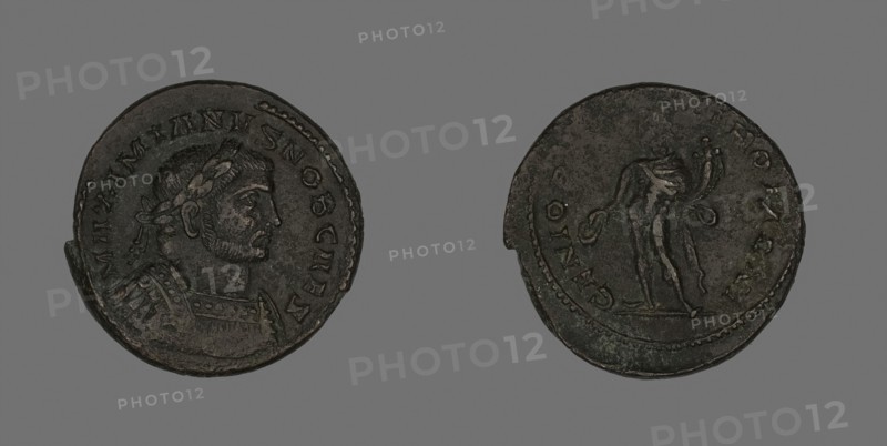 Follis (Coin) Portraying Emperor Galerius Valerius Maximianus (Galerius), about AD 303, Roman, minted in London, Roman Empire, Bronze, Diam. 2.7 cm, 9.82 g