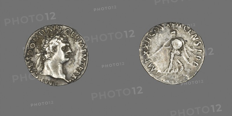 Denarius (Coin) Portraying Emperor Domitian, AD 95/96, Roman, minted in Rome, Roman Empire, Silver, Diam. 1.8 cm, 3.23 g