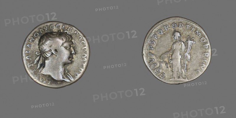Denarius (Coin) Portraying Emperor Trajan, AD 103/111, Roman, minted in Rome, Roman Empire, Silver, Diam. 1.9 cm, 3.09 g