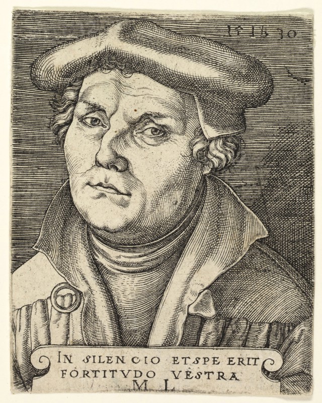 Portrait of Martin Luther, 1530, Master I.B., German, died 1525/30, Germany, Engraving in black on paper, 85 x 70 mm (sheet)