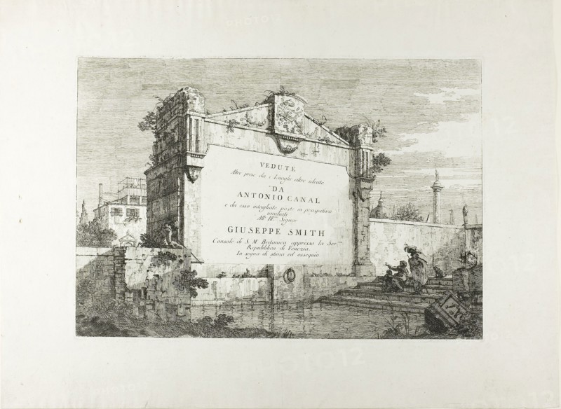 Title Page, from Vedute, 1735/44, Canaletto, Italian, 1697-1768, Italy, Etching in black on ivory laid paper, 294 x 433 mm (image), 300 x 430 mm (plate), 432 x 587 mm (sheet)
