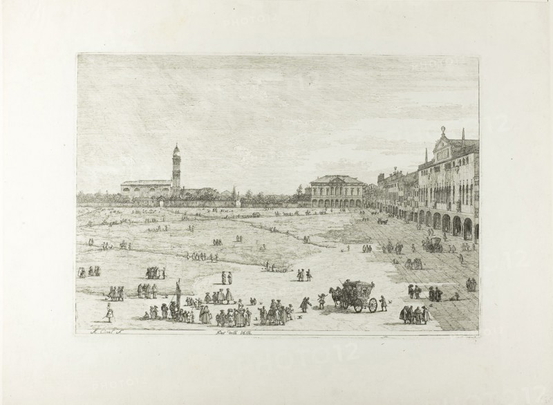 Prà della Valle, from Vedute, 1735/44, Canaletto, Italian, 1697-1768, Italy, Etching in black on ivory laid paper, 299 x 428 mm (image), 302 x 436 mm (plate), 434 x 585 mm (sheet)