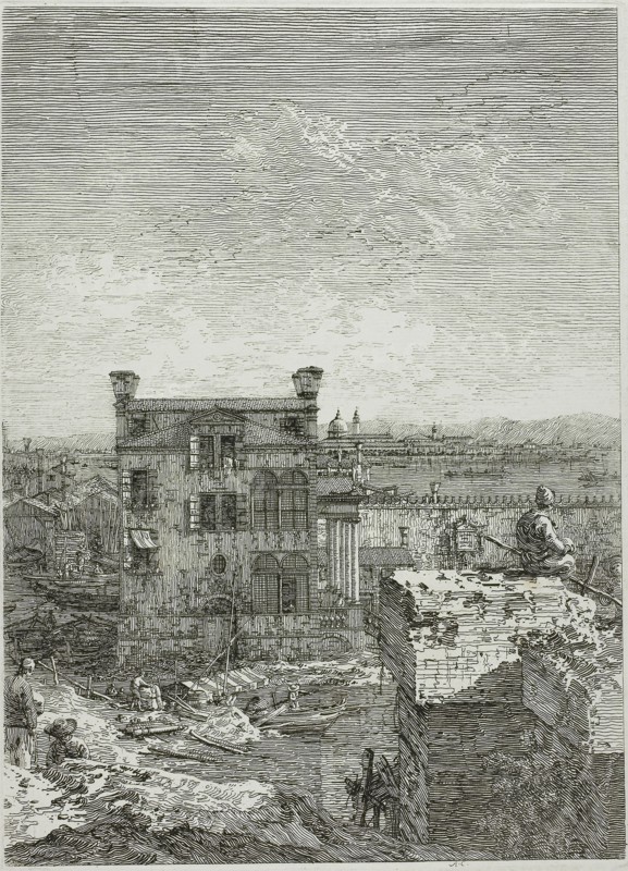 The House with the Peristyle, from Vedute, 1735/44, Canaletto, Italian, 1697-1768, Italy, Etching in black on ivory laid paper, 295 x 213 mm (image), 300 x 217 mm (plate), 432 x 586 mm (sheet)