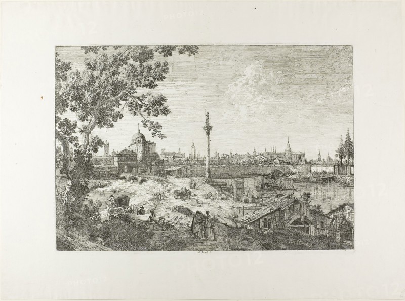 Imaginary View of Padua, from Vedute, 1735/44, Canaletto, Italian, 1697-1768, Italy, Etching in black on ivory laid paper, 295 x 432 mm (image), 300 x 434 mm (plate), 431 x 587 mm (sheet)