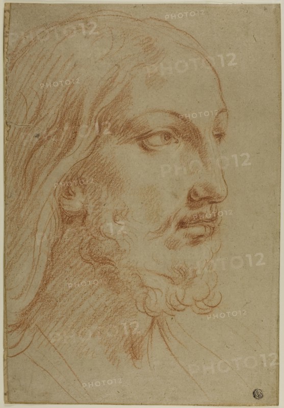 Head of Christ, c. 1652, Giovanni Andrea Sirani, Italian, 1610-1670, Italy, Red chalk on tan laid paper, laid down on cream laid paper, 367 x 253 mm, Plum Garden at Kameido (Kameido Umeyashiki), from the series One Hundred Famous Views of Edo (Meisho Edo hyakkei), 1857, Utagawa Hiroshige ?? ??, Japanese, 1797–1858, Japan, Color woodblock print, oban, 36 x 24.1 cm (14 3/16 x 9 1/2 in.)