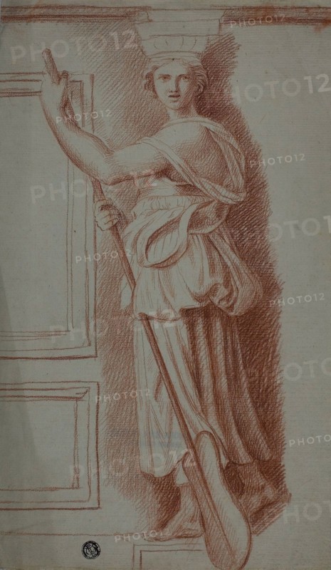Allegory of Sea Trade, 18th century, After Raffaello Sanzio, called Raphael, Italian, 1483-1520, Italy, Red chalk, on ivory laid paper, 315 x 183 mm