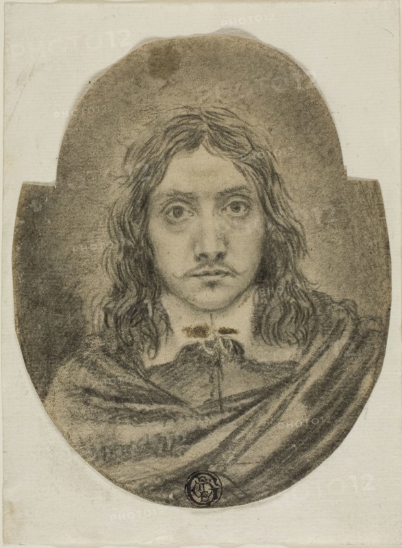 Moliere?, n.d., Attributed to Robert Nanteuil, French, 1623-1678, France, Black chalk on cream laid paper, 128 × 102 mm