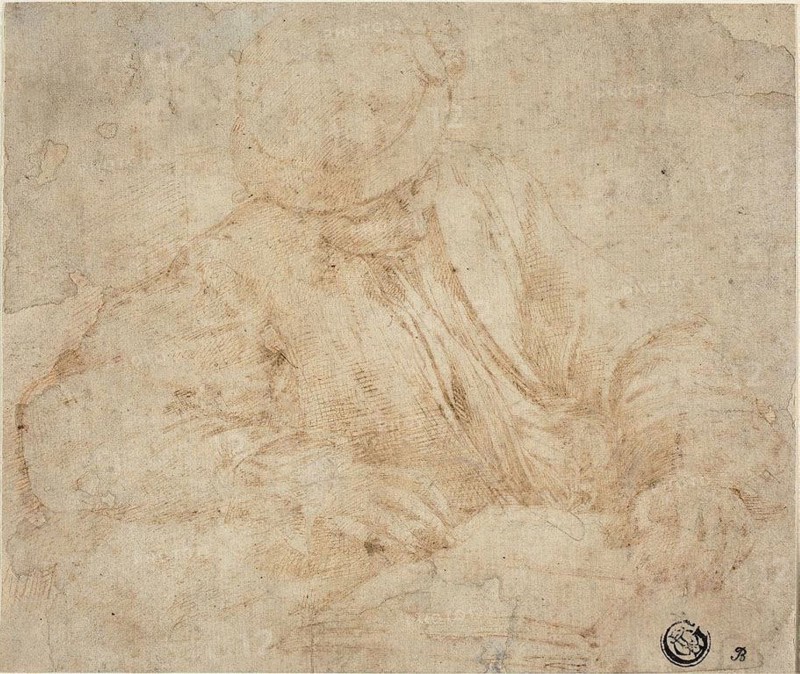 Young Man Reading, 1530/40, Francesco Mazzola, called Parmigianino, Italian, 1503-1540, Italy, Pen and brown ink with traces of graphite, on ivory laid paper, laid down on ivory laid paper, 138 x 164 mm