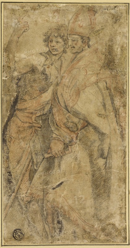 Saint John the Baptist and San Bernardo degli Uberti, late 16th century, After Andrea del Sarto, Italian, 1486-1530, Italy, Black and red chalk, on tan laid paper, laid down on card, 199 x 102 mm, Le Nouvel Opéra, c. 1867, Charles Soulier, French, 1840-1875, France, Albumen print, from the album "Paris et ses environs