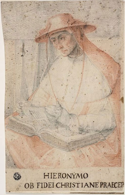 Saint Jerome, c. 1560, Attributed to Federico Zuccaro, Italian, 1540/41-1609, Italy, Red and black chalk, on cream laid paper, laid down on ivory laid paper, 252 x 163 mm