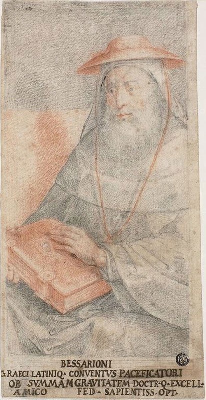 Bessarion, c. 1560, Attributed to Federico Zuccaro, Italian, 1540/41-1609, Italy, Red and black chalk on ivory laid paper, 306 x 157 mm (max.)