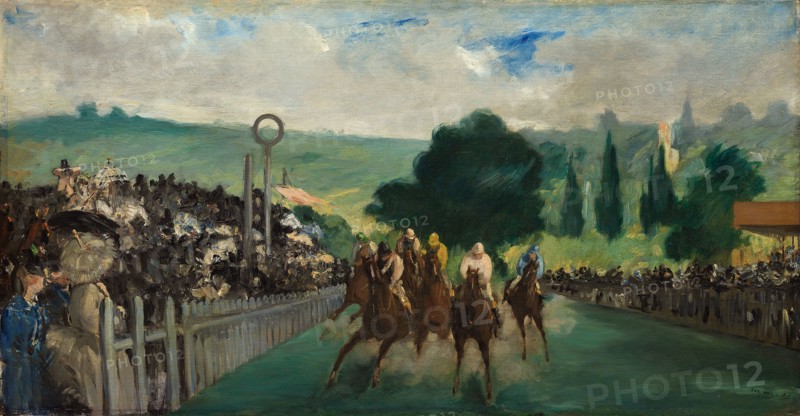 The Races at Longchamp, 1866, Édouard Manet, French, 1832-1883, France, Oil on canvas, 44.0 × 84.2 cm (17 5/16 × 33 1/8 in.)