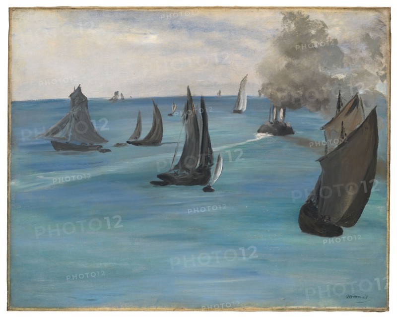 Sea View, Calm Weather (Vue de mer, temps calme), 1864, Édouard Manet, French, 1832-1883, France, Oil on canvas, 29 × 36 1/2 in. (73.6 × 92.6 cm)