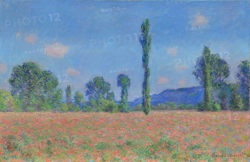 Poppy Field (Giverny), 1890/91, Claude Monet, French, 1840-1926, France, Oil on canvas, 61.2 × 93.4 cm (24 1/16 × 36 3/4 in.)