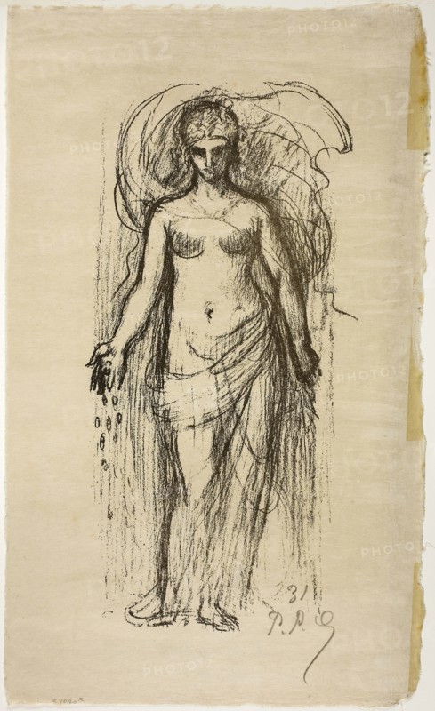 Abundance, from the ninth album of L’Estampe originale, 1895, Pierre Puvis de Chavannes (French, 1824-1898), published by L’Estampe originale (French, 1893-1895), France, Lithograph in dark brown on cream Japanese paper, 152 × 310 mm (image), 394 × 235 mm (sheet)