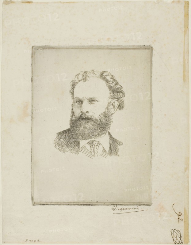 Portrait of Edouard Manet, c. 1867, Felix Bracquemond, French, 1833–1914, France, Etching on ivory laid paper, 155 × 118 mm (plate), 240 × 1186 mm (sheet)