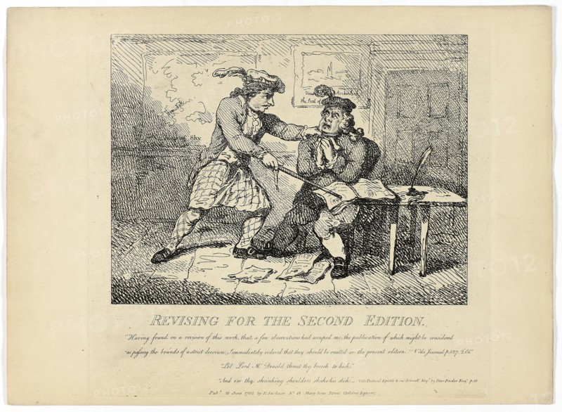 Revising for the Second Edition, from Boswell’s Tour of the Hebrides, 1786, Thomas Rowlandson, English, 1756-1827, England, Etching on paper, 275 × 380 mm (sheet)