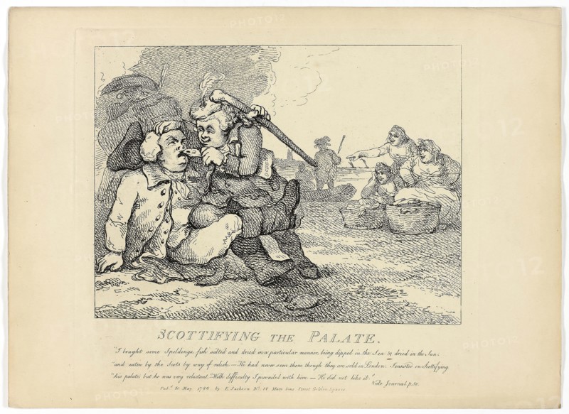 Scottifiying the Palate, from Boswell’s Tour of the Hebrides, 1786, Thomas Rowlandson, English, 1756-1827, England, Etching on paper, 275 × 380 mm (sheet)