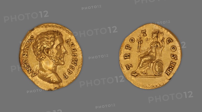 Aureus (Coin) Portraying Emperor Antoninus Pius, AD 145/61, issued by Antoninus Pius, Roman, minted in Rome, Rome, Gold, Diam. 2 cm, 7.27 g