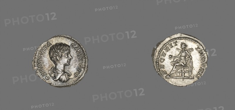 Denarius (Coin) Portraying Emperor Geta, AD 199/204, Roman, Rome, Silver, Diam. 1.9 cm, 3.44 g