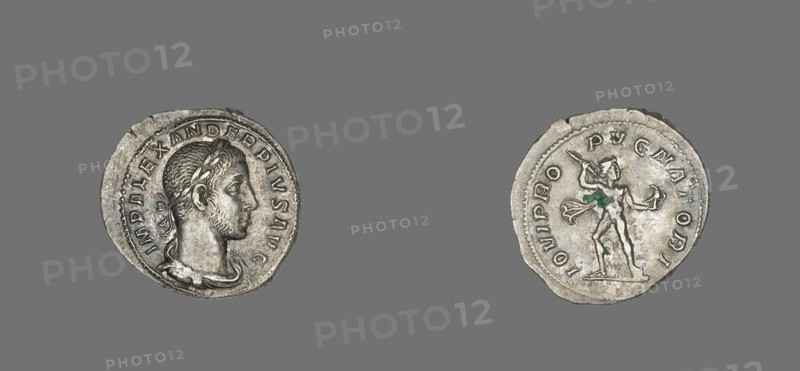 Denarius (Coin) Portraying Emperor Alexander Pius, AD 231/235, Roman, Rome, Silver, Diam. 2 cm, 3.34 g