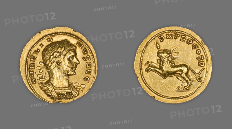 Aureus (Coin) Portraying Emperor Aurelian, 272, issued by Aurelian, Roman, minted in Siscia (uncertain), Rome, Gold, Diam. 2.1 cm, 5.72 g
