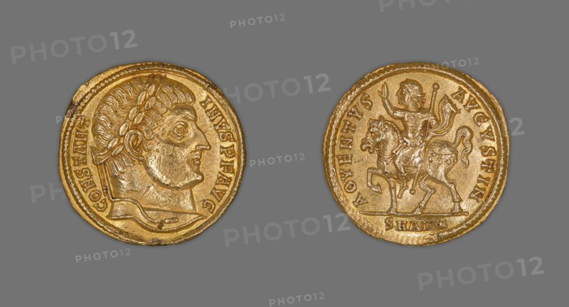 Solidus (Coin) Portraying Emperor Constantine I, Late 324/early 325, issued by Constantine I, Roman, minted in Antioch, Syria, Antioch, Gold, Diam. 1.9 cm, 4.48 g