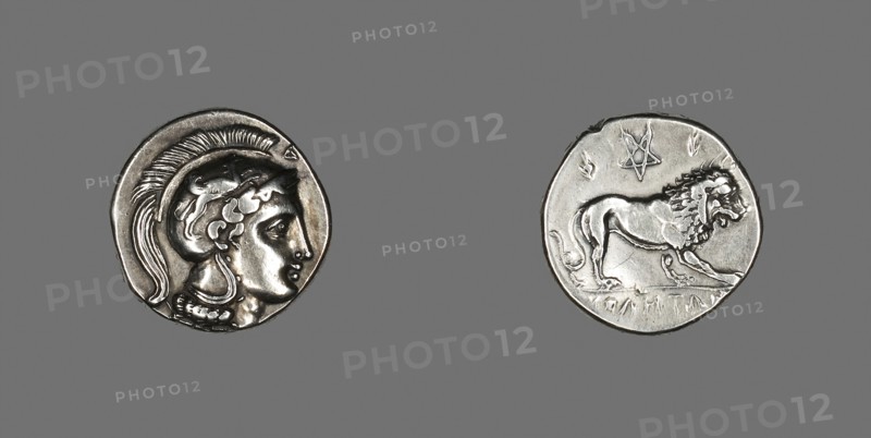 Stater (?) (Coin) Depicting the Goddess Athena, 4th/mid–3rd century BC, Greek, Velia, Silver, Diam. 2.1 cm, 7.53 g