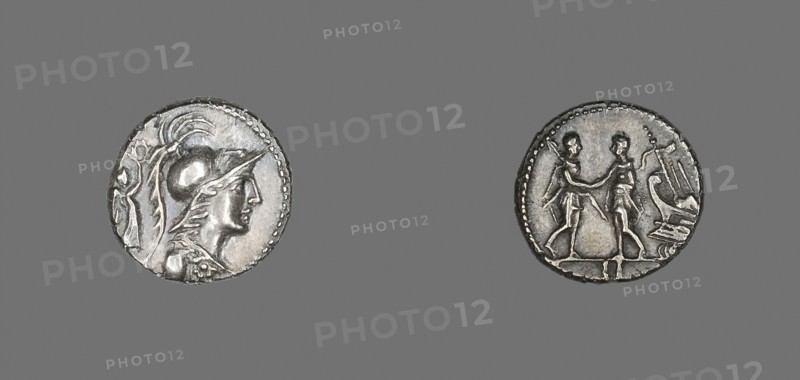 Denarius (Coin) Depicting the Goddess Minerva, 87 BC, Ancient Italian (Marsic Confederation), Samnium, Silver, Diam. 1.8 cm, 3.85 g